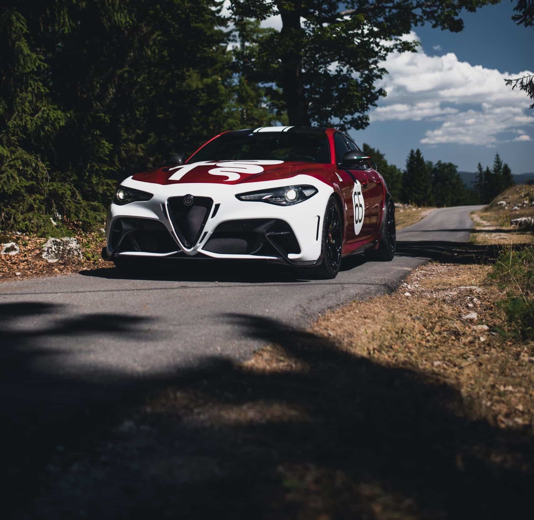 Alfa Romeo Giulia GTAm: Italian engineering, lightweight, powerful V6, track-focused for style and speed.