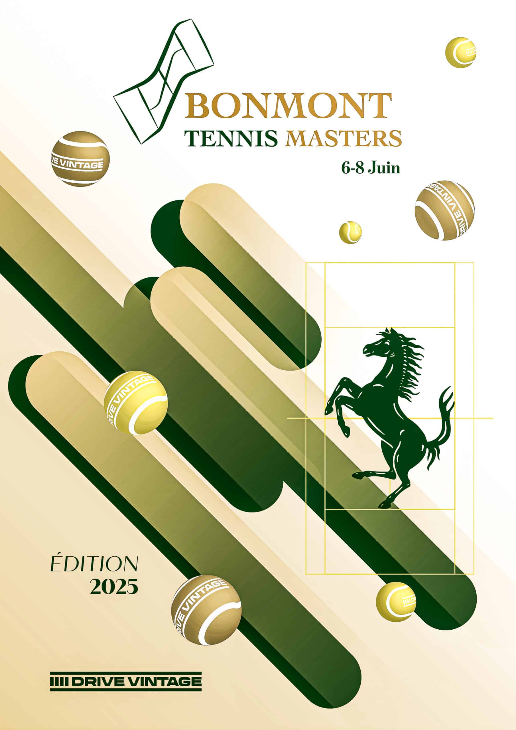 Poster Tennis Masters 2025 Drive Vintage